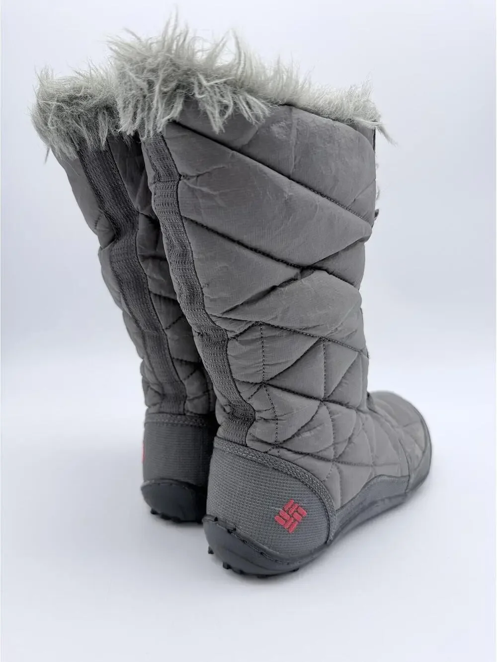 Columbia Minx Mid II‎ Omni-Heat Womens 9 Gray Faux Fur Winter Boots YL5164-051